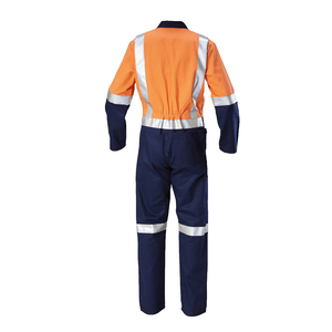 Men Flame Resistant Polyester Coverall Hi Vis Reflective Safety Workwear Industrial Protective Clothing FR Uniform ANSI - Product Image 4