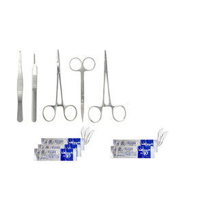 ชุดผ่าตัดกรรไกรไอริส Adson คีมไล่ยุงเครื่องขูดแผ่นเย็บชุดผ่าตัดพร้อมกล่องหนัง - Product Image 3