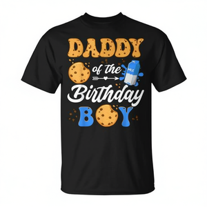 Maglietta per il primo compleanno del bambino con motivo latte e biscotti, per il giorno speciale di papà, per celebrare il primo anno con stile - Product Image 2