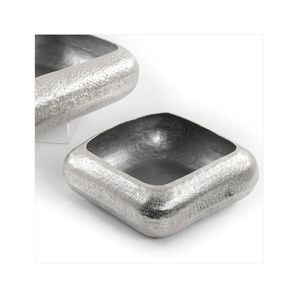 Lot de 2 bols en aluminium de qualité supérieure Design de table élégant Parfait pour les articles d'hôtel Solution élégante de stockage des aliments - Product Image 2