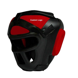 High Quality Professional Custom Logo Black Leather Boxing Headgear Protection durable Leather <b>Head</b> Guards Customized Logo - Product Image 3