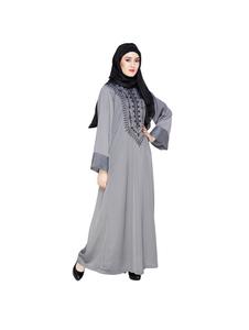 Robe abaya moderne décontractée de style Dubaï et Turquie Abaya en lin ornée de fleurs ouverte sur le devant pour les musulmans Modeste Hot Fashion - Product Image 2