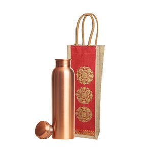 Randonnée créant une bouteille d'eau en cuivre conçue avec poignée Article de verres de taille standard disponible avec un sac en laine tissé - Product Image 6