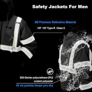 Safety <b>Work</b> Wear <b>Jacket</b> Winter Safety <b>Jacket</b> Custom logo Printing 3m Reflective <b>Construction</b> Safety <b>Jackets</b> Made by Dress Sports - Product Image 6