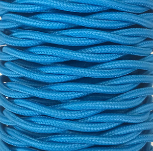 Striscia di 5 metri. Cavo decorativo in tessuto intrecciato blu turchese opaco (CABEXT2P04) - Product Image 1