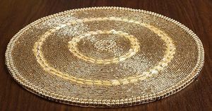 ที่รองจานปักลายลูกปัดหลายสีทองดีไซน์หรูหราสำหรับตกแต่งบ้านพรมบนโต๊ะในครัวราคาถูกมาก - Product Image 2