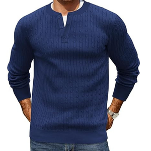 เสื้อถักแบบมีซิปสำหรับผู้ชายผู้หญิงเสื้อถักผ้าฝ้ายออกแบบโลโก้ได้ตามต้องการ - Product Image 3