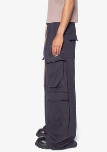 Custom Made Solid Color Loose Fit Long Drawstrings Stacked Sweat Pants 100% Cotton French Terry Wide Bottom <b>Cargo</b> <b>joggers</b> - Product Image 3