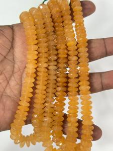 Perles de rondelle d'aventurine jaune naturelle AAA 8-10mm coupe allemande à facettes 14 pouces brin - Product Image 3