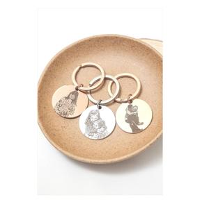 พวงกุญแจคาราบิเนอร์โลหะพรีเมี่ยมพร้อมโลหะสีทองดีไซน์แฟชั่นสไตล์วินเทจพิมพ์ออฟเซ็ตเป็นมิตรต่อสิ่งแวดล้อม - Product Image 1