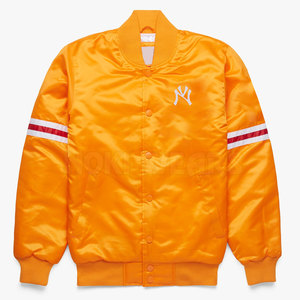 Chaqueta de invierno Letterman de satén de manga larga de fabricación de fábrica chaqueta de Letterman de satén personalizada - Product Image 1