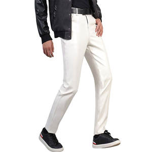 Pantalones de Cuero para Hombre, Estilo Moderno, Alta Calidad, Cintura Media, Diseño Recto y Liso, Impermeables y Ligeros - Product Image 1