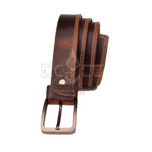 Ceintures en cuir de peau de vache à grain supérieur durables personnalisées professionnelles pour hommes boucle ardillon en acier respirant Logo de couleurs personnalisées de haute qualité - Product Image 4