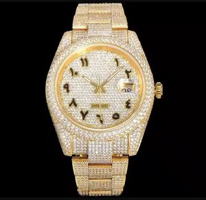 Reloj de cuarzo VVS Moissanite Iced Out para hombre, reloj de pulsera de diamantes de lujo con busto de diamantes de oro amarillo, joyería de Hip Hop - Product Image 2