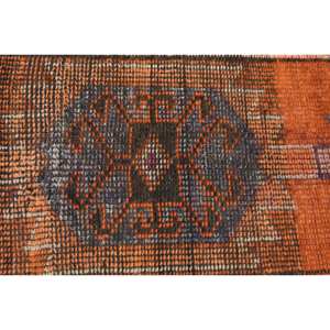 Elégant tapis turc vintage 2.5x13.6ft classique Orange & Violet Design tissage plat laine Latex support pour décorations de salon - Product Image 5