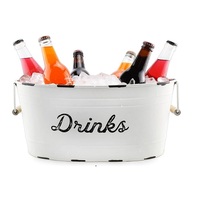 2024 nouveau produit le plus vendu seau à glace en forme de baignoire métallique avec seau de stockage de boissons gazeuses fini noir pour les fêtes en intérieur