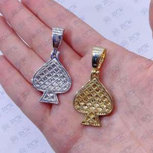 Personalizado 1,70 CTW corte brillante redondo Moissanite plata esterlina Chapado en platino colgante estilo Hip Hop collar - Product Image 2