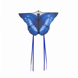Cerf-volant papillon bleu d'extérieur 130x85cm avec ligne de 30m, conception à ligne simple - Product Image 2