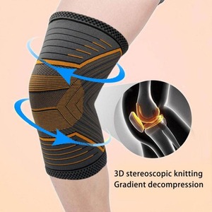 Genouillère de sport réglable professionnelle avec bande de compression et manchon en nylon respirant pour la récupération d'entraînement et le quotidien - Product Image 3