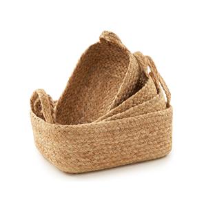 Panier de rangement en corde de jute naturelle de luxe Bacs d'organisation domestique de haute qualité pour étagères - Product Image 1
