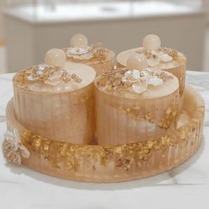 Plateau de service décoratif en résine époxy pour le thé, le café, les collations, les desserts et l'utilisation à la table à domicile, disponible à prix réduit - Product Image 1