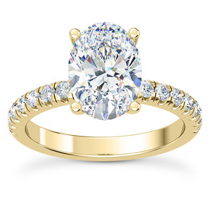 แหวนหมั้นเพชรเม็ดเดี่ยวทรงรีขนาด2กะรัตแหวนหมั้นสีทองขาว14K ได้รับการรับรองจาก VVS2 - Product Image 1