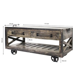 โต๊ะกาแฟไม้มะม่วงแข็งทรงกลมแบบทันสมัยพร้อมผิวหยาบสำหรับห้องนั่งเล่นในบ้านดีไซน์เฟอร์นิเจอร์ - Product Image 4