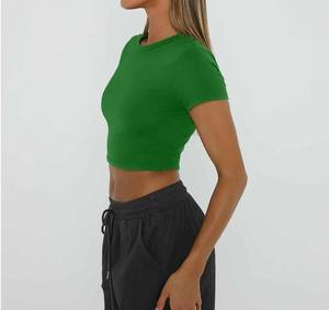 เสื้อครอปท็อปผู้หญิง ออกแบบมาสำหรับออกกำลังกาย ฟิตเนส โยคะ และการสวมใส่สำหรับกิจกรรมที่ต้องใช้ความกระชับ - Product Image 4