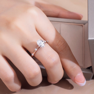 Anillo de Compromiso Ovalado Único con Diamante Cultivado en Laboratorio de 1.2ct, Claridad VS, Color EF, Oro de 14K, Certificado IGI, Rodio, para Mujer - Product Image 3