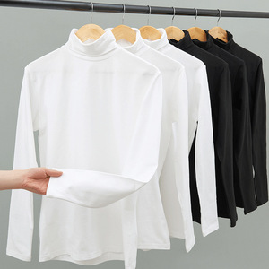 Camiseta de manga larga de cuello alto en blanco para hombre de color sólido de manga larga pesada con logotipo impreso personalizado de 250g/m2 para hombre envío DDP - Product Image 2