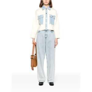 Denim Jacket Women <b>Stitching</b> Loose Casual Long Sleeved Plus Size Women <b>Coats</b> in high quality suitable price custom OEM - Product Image 2