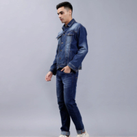 Ensemble veste et jean en denim extensible en coton à taille haute et manches longues pour homme, nouvelle mode personnalisée, taille plus, décontracté, hiver, respirant