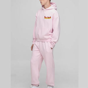 บทความขายดีชุดวอร์ม & กางเกงมีฮู้ดสำหรับผู้ชายชุดวอร์มทรงหลวมโอเวอร์ไซส์หนา450 GSM - Product Image 4