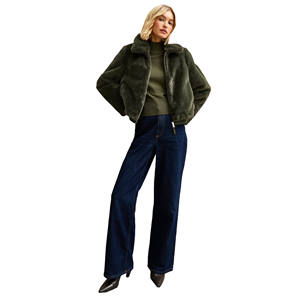 Chaqueta Bomber de Piel Cruda Personalizada para Mujer, Transpirable, de Lona con Cierre de Cremallera, Corte Regular para Otoño/Invierno, Marca Personalizada - Product Image 3