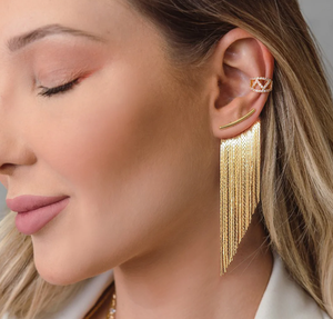 Pendientes Borla Flecos-Dorado-Largo - Product Image 1