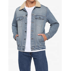 Vente en gros de veste en jean slim en coton mélangé de haute qualité pour hommes, veste décontractée à la mode avec bouton en métal pour l'extérieur - Product Image 4