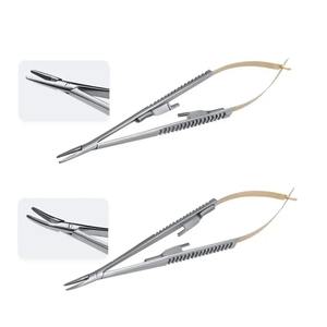 1 pièce Porte-aiguilles Castroviejo manuel pour implant dentaire orthodontique 1416cm Tête droite et incurvée Outil de dentisterie Pince chirurgicale CE - Product Image 3