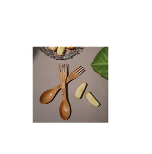 Ensemble de couverts cuillère et fourchette en bois au design fantastique avec des articles décoratifs de qualité supérieure fabriqués en Inde - Product Image 5