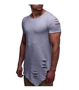 Blank Tshirt Wholesales High Quality Men Blank <b>Plain</b> Distressed <b>Oversized</b> <b>T</b> <b>Shirts</b> 2023 - Product Image 2