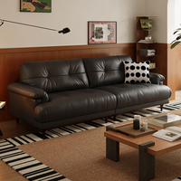 Canapé en cuir de style Chesterfield moderne pour salon carré, couleur orange BS536-A