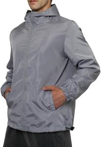 Vestes coupe-vent d'hiver pour hommes de qualité supérieure en gros, imperméables, coupe-vent, respirantes, à capuche, en toile, en nylon, devant - Product Image 5