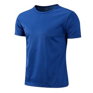 T-shirt de sport décontracté respirant en polyester de haute qualité pour homme, été, athleisure, entraînement musculaire, fitness, manches courtes - Product Image 6