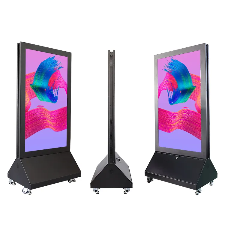 Display a doppia faccia da 43 pollici 4K Display digitale da pavimento Lcd Totem per negozi al dettaglio per interni