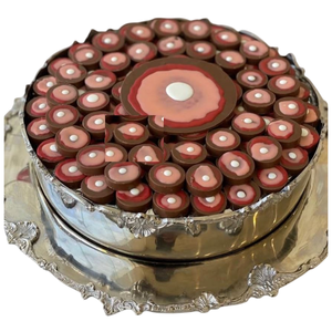 Tazón de Chocolate redondo de diseño único, soporte para postres de dulces, tazón de Chocolate de Metal plateado de Calidad exclusiva para restaurantes de Hotel - Product Image 3