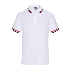 Vente en gros de t-shirt polo uni à manches courtes avec logo personnalisé vierge 100% polyester t-shirt décontracté pour hommes - Product Image 2