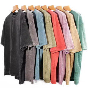 Nouveau style printemps 2024 – T-shirts vintage pour hommes 100 % coton, délavés et surdimensionnés, haute qualité, respirants, vente en gros - Product Image 1