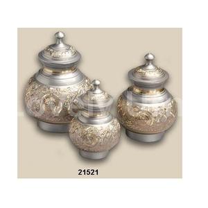 Juego De 3 Urnas De Oro Y Plata Con Diseño En Relieve Urna De Cremación Para Cenizas Humanas - Product Image 1