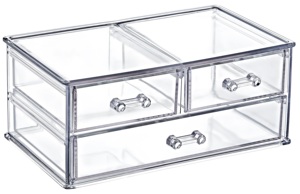 กล่องเก็บของอะคริลิคใสทรงสี่เหลี่ยมผืนผ้า 3 ชั้น เป็นมิตรกับสิ่งแวดล้อม ทันสมัย สำหรับเก็บเครื่องสำอางและเครื่องประดับ อเนกประสงค์ สำหรับโต๊ะเครื่องแป้งและห้องน้ำ - Product Image 2