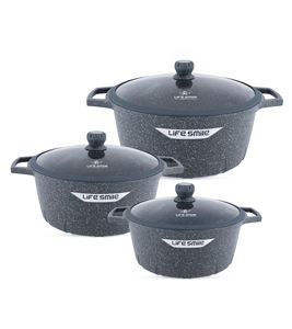 Juego de Ollas de Cocina Antiadherentes de Granito de 6 Piezas de Primera Calidad, Ollas para Sopa con Tapas, Base de Inducción - Product Image 1