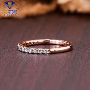 0,30 TDW banda de diamantes redondos anillo de compromiso de oro rosa de 18 quilates Cvd/Joyería de diamantes Hpht - Product Image 2